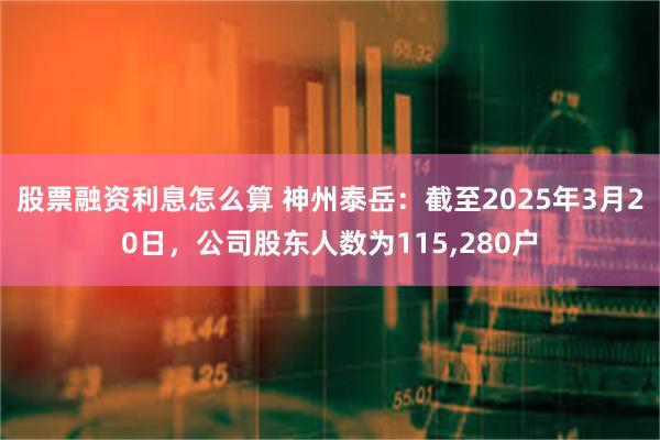 股票融资利息怎么算 神州泰岳：截至2025年3月20日，公司股东人数为115,280户